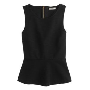 J. Crew Ponte Peplum Black Shirt
